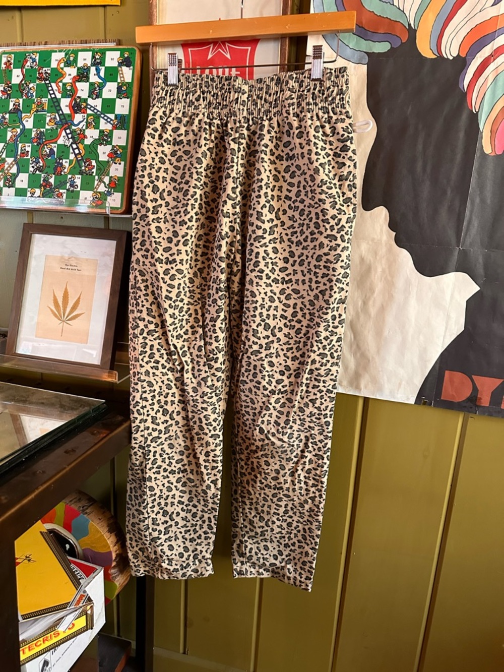 Cookman Leopard Print Chef Pants Size Small Elastic Waist Streetwear